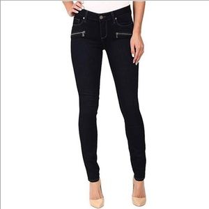PAIGE • Indio Zip Black Skinny Jeans